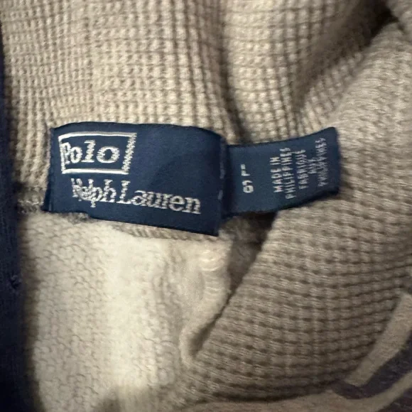 Polo by Ralph Lauren Blue and Cream Graphic Hoodie - Picture 6 of 12